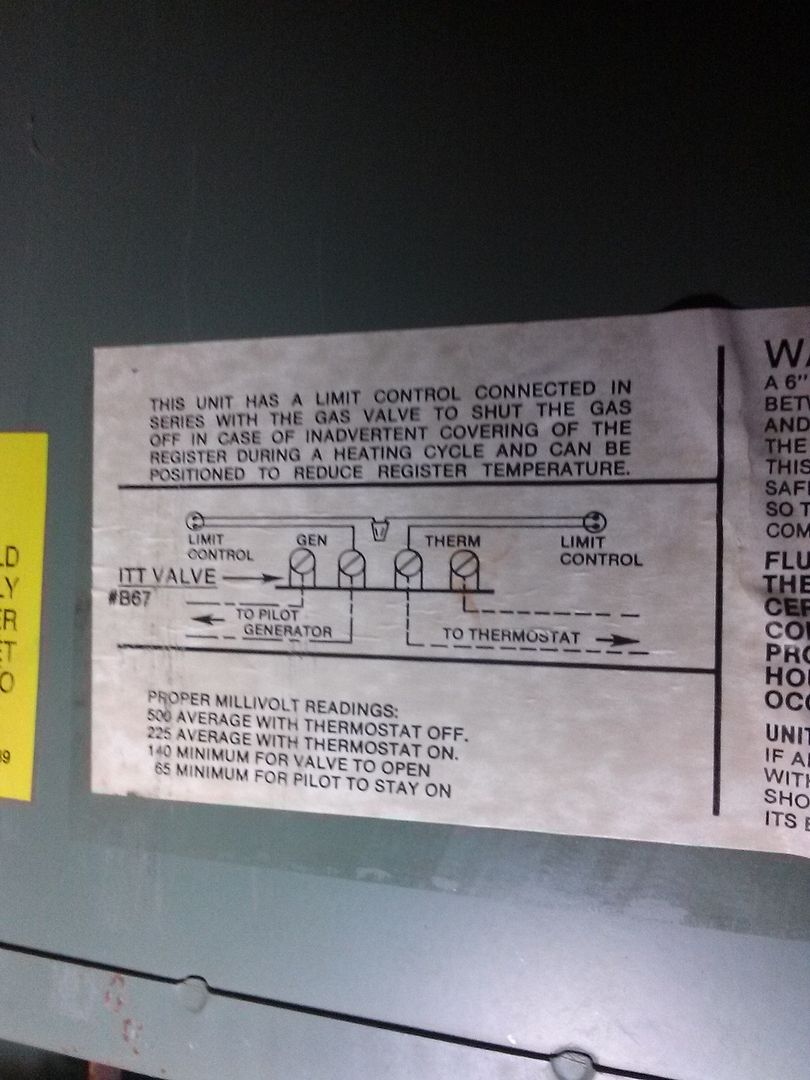 Gas floor furnace, pilot lights, valve won't open.